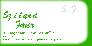 szilard faur business card